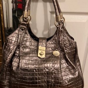 Brahmin designer bag, Elisa Hobo, soft gold leather Satchel hand bag.